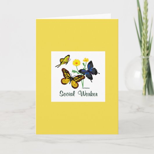 社会人の蝶々ありがとう サンキューカード (正面)