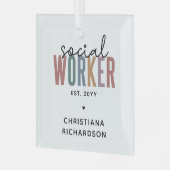 社会人カスタムの卒業感謝のギフト ガラスオーナメント (正面左)