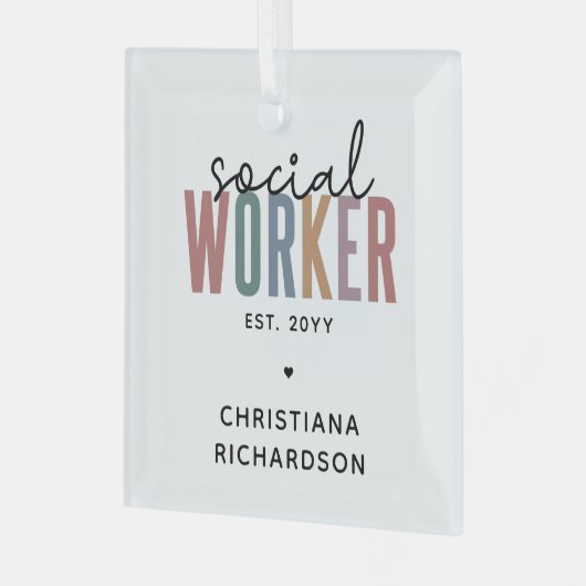 社会人カスタムの卒業感謝のギフト ガラスオーナメント (正面左)