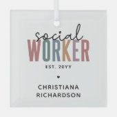 社会人カスタムの卒業感謝のギフト ガラスオーナメント (正面)