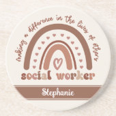 社会人カスタム労の感謝の卒業祝い コースター (正面)