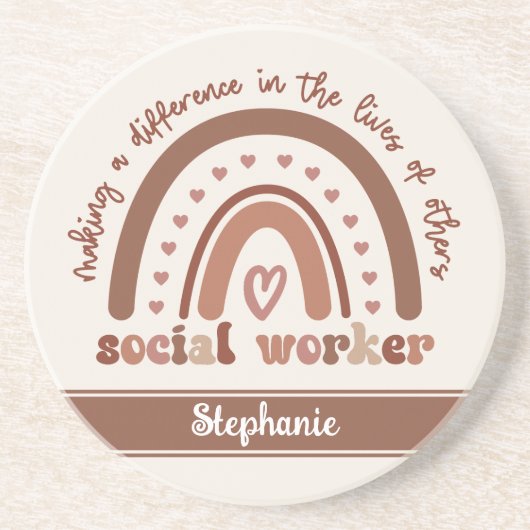 社会人カスタム労の感謝の卒業祝い コースター (正面)