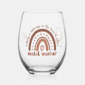 社会人カスタム謝礼卒業ギフト ステムなしワイングラス (正面)