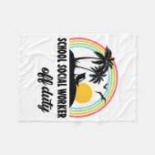 社会人勤務外のレインボー年度末 フリースブランケット (正面(横))