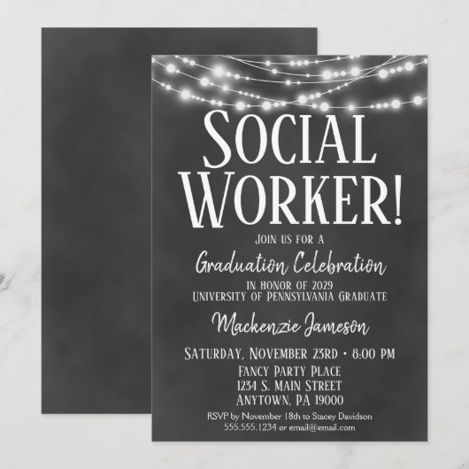 社会人卒業党招待状 招待状 (正面/裏面)