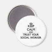 社会保労働者を落ち着いて信頼する マグネット (正面/裏面)