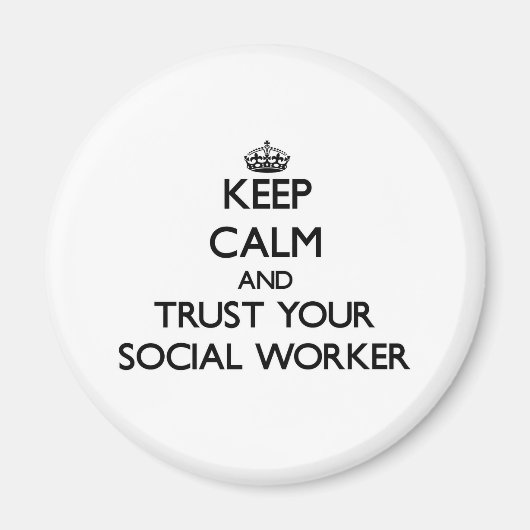 社会保労働者を落ち着いて信頼する マグネット (正面)