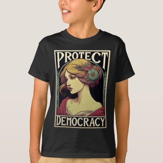 社会保護のための民主主義フェミニスト活動家芸術 Tシャツ (正面)