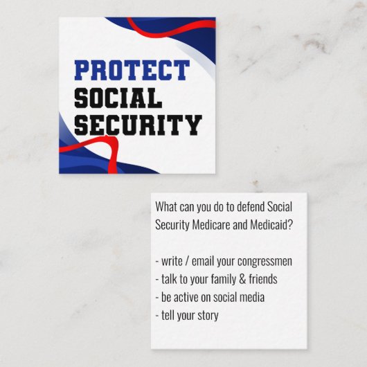 社会保護安全保障 スクエア名刺 (正面/裏面)