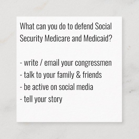 社会保護安全保障 スクエア名刺 (裏面)