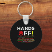 社会保障とメディケア・プロに抗議する キーホルダー (正面)