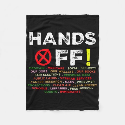 社会保障とメディケア・プロに抗議する フリースブランケット (正面)