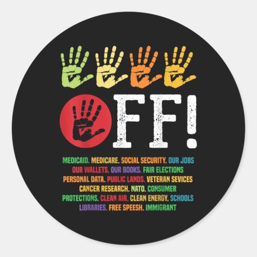 社会保障とメディケア・プロに抗議する ラウンドシール (正面)