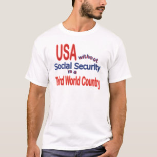社会保障米国! 背景を個人化して下さい Tシャツ