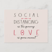 社会分散型コロナウイルス愛タイポグラフィ ポストカード (正面)