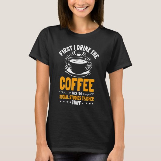 社会勉強先生学校教育者Coff Tシャツ (正面)