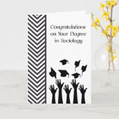 社会学カードの白黒の学位 カード (黄色い花)