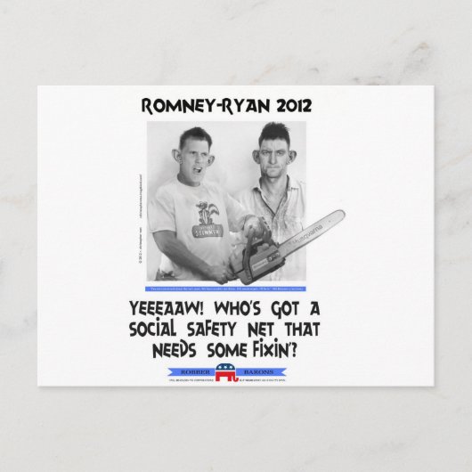 社会安全ネットryan romney t-shirt.jpg ポストカード (正面)