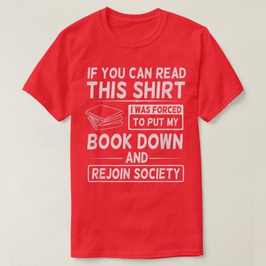 社会本と小説を書おもしろいき直す Tシャツ (デザイン正面)