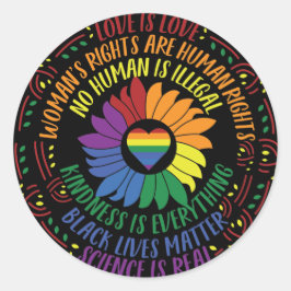 社会正義ワードアート ラウンドシール