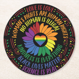 社会正義ワードアート ラウンドペーパーコースター