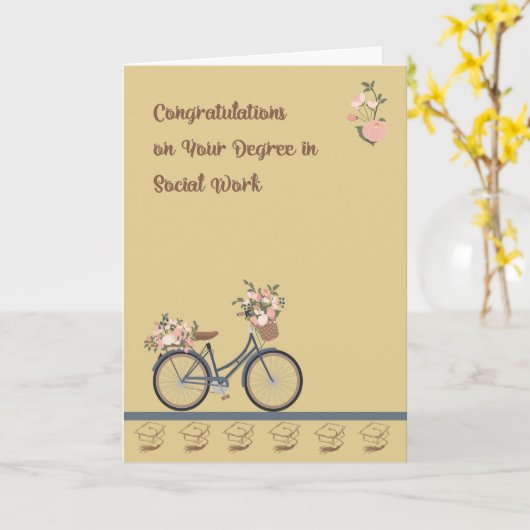 社会活動のカード学位おめでとう カード (黄色い花)