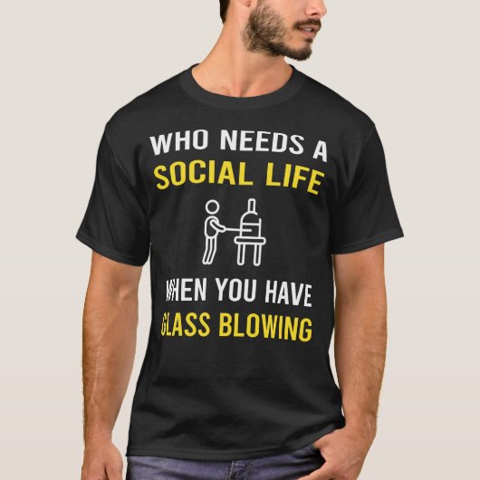 社会生活ガラス吹きガラス製ガファー Tシャツ (正面)