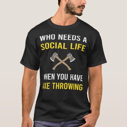 社会生活斧の投げ軸 Tシャツ (正面)