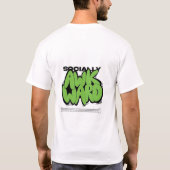 社会的おもしろいに厄介なTシャ男性へツ Tシャツ (裏面)