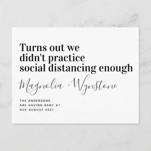 社会的おもしろい妊娠告知 案内ポストカード (正面)