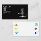 社会的なアイコンが付いているパーティーDJの名刺 名刺 (正面/裏面)