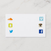 社会的なアイコンが付いているパーティーDJの名刺 名刺 (裏面)