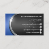 社会的なネットワーキングボタンが付いているお洒落な青 名刺 (裏面)