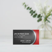 社会的なネットワーキングボタンとのお洒落な赤 名刺 (スタンド正面)