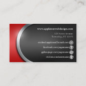 社会的なネットワーキングボタンとのお洒落な赤 名刺 (裏面)