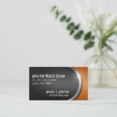 社会的なネットワーキングボタンを持つお洒落なオレンジ 名刺 (スタンド正面)