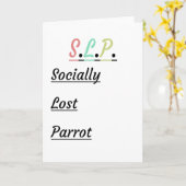 社会的な失ったオウム | SLPユーモアのあるギフト カード (黄色い花)