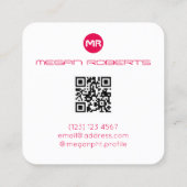 社会的な媒体によってインスパイアappアイコンカバー スクエア名刺 (裏面)