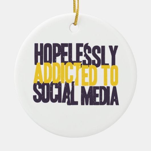 社会的な媒体に絶望的に熱中されて セラミックオーナメント (正面)