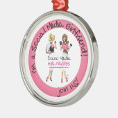 社会的な媒体のガールフレンドのオーナメント メタルオーナメント (左)