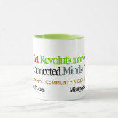 社会的な媒体のコーヒー革命的な心-緑 マグカップ (中央)