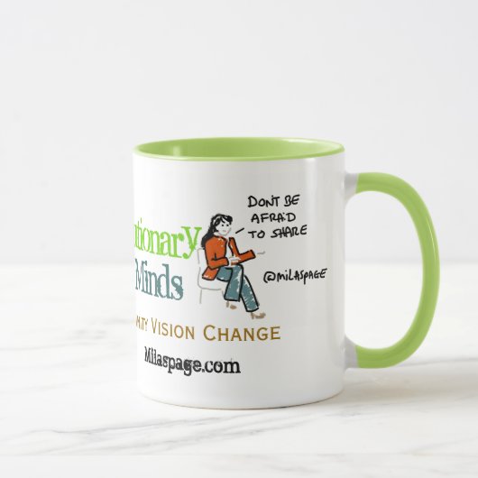 社会的な媒体のコーヒー革命的な心-緑 マグカップ (右)