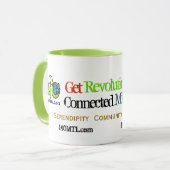 社会的な媒体のコーヒー革命的な心-緑 マグカップ (正面左)