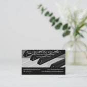 社会的な媒体のピアノ音楽の先生のクラシック 名刺 (スタンド正面)