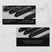 社会的な媒体のピアノ音楽の先生のクラシック 名刺 (正面/裏面)