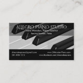 社会的な媒体のピアノ音楽の先生のクラシック 名刺 (正面)