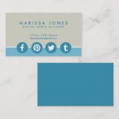 社会的な媒体のマネージャーの青いタンの名刺 名刺 (正面/裏面)