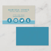 社会的な媒体のマネージャーの青いタンの名刺 名刺 (正面/裏面)