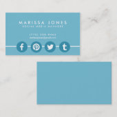 社会的な媒体のマネージャーの青い名刺 名刺 (正面/裏面)