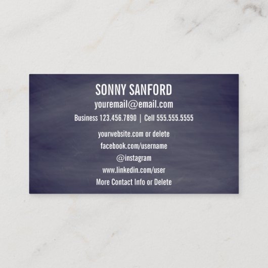 社会的な媒体のヴィンテージの自転車のアンティークの黒板 名刺 (裏面)